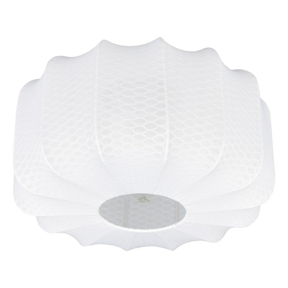 Fehér fém mennyezeti lámpa textil búrával ø 40 cm Madleine – Reality