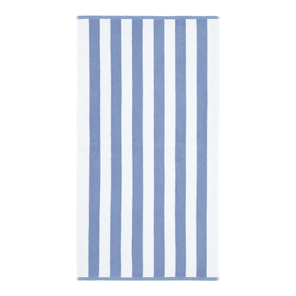 Fehér-kék pamut fürdőlepedő 70x120 cm Stripe Jacquard – Bianca
