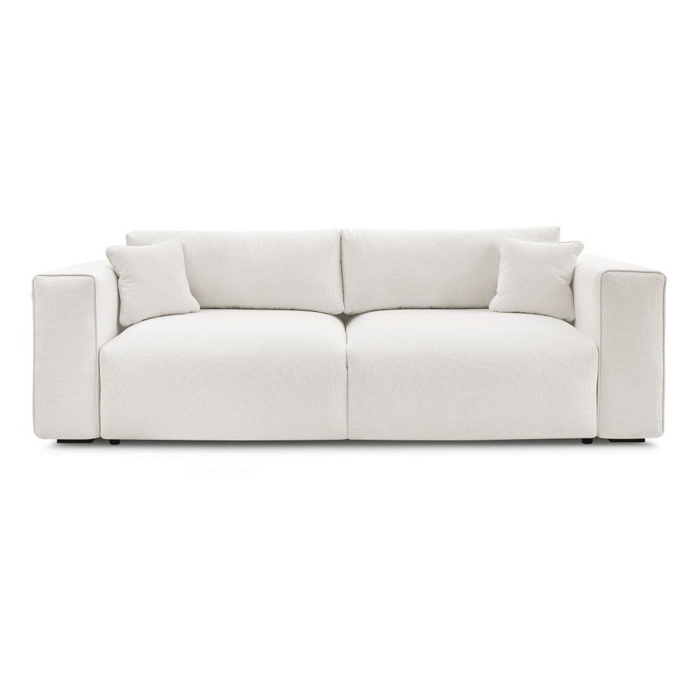 Fehér kinyitható-tárolóhelyes kanapé 265 cm Ezechiel – Bobochic Paris