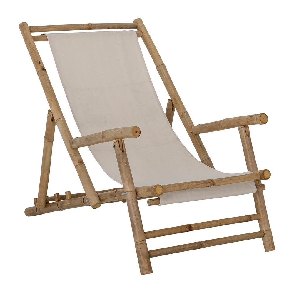 Fehér-natúr színű bambusz kerti napozóágy Korfu – Bloomingville