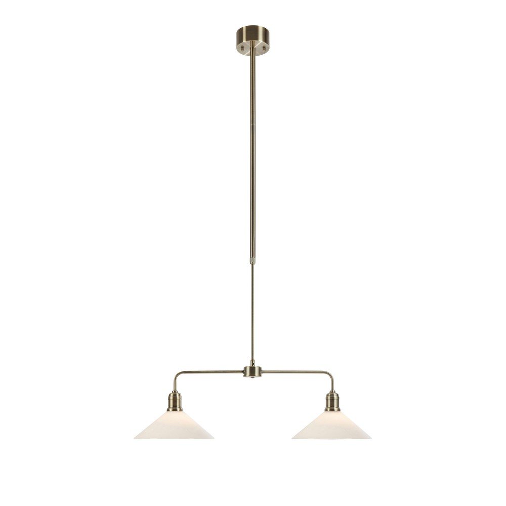 Fehér-sárgaréz színű fém függőlámpa üveg búrával Vela – Markslöjd