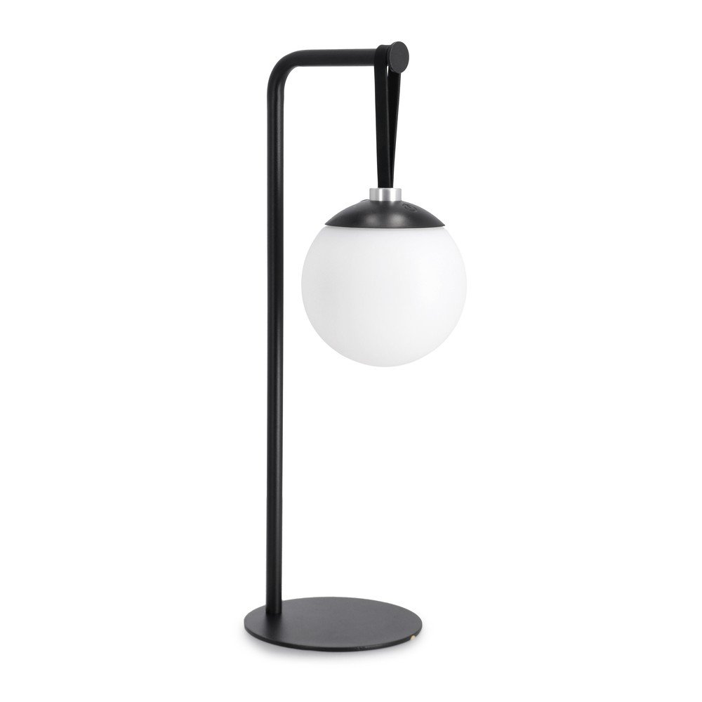 Fekete alumínium LED dimmelhető asztali lámpa műanyag búrával (magasság 40