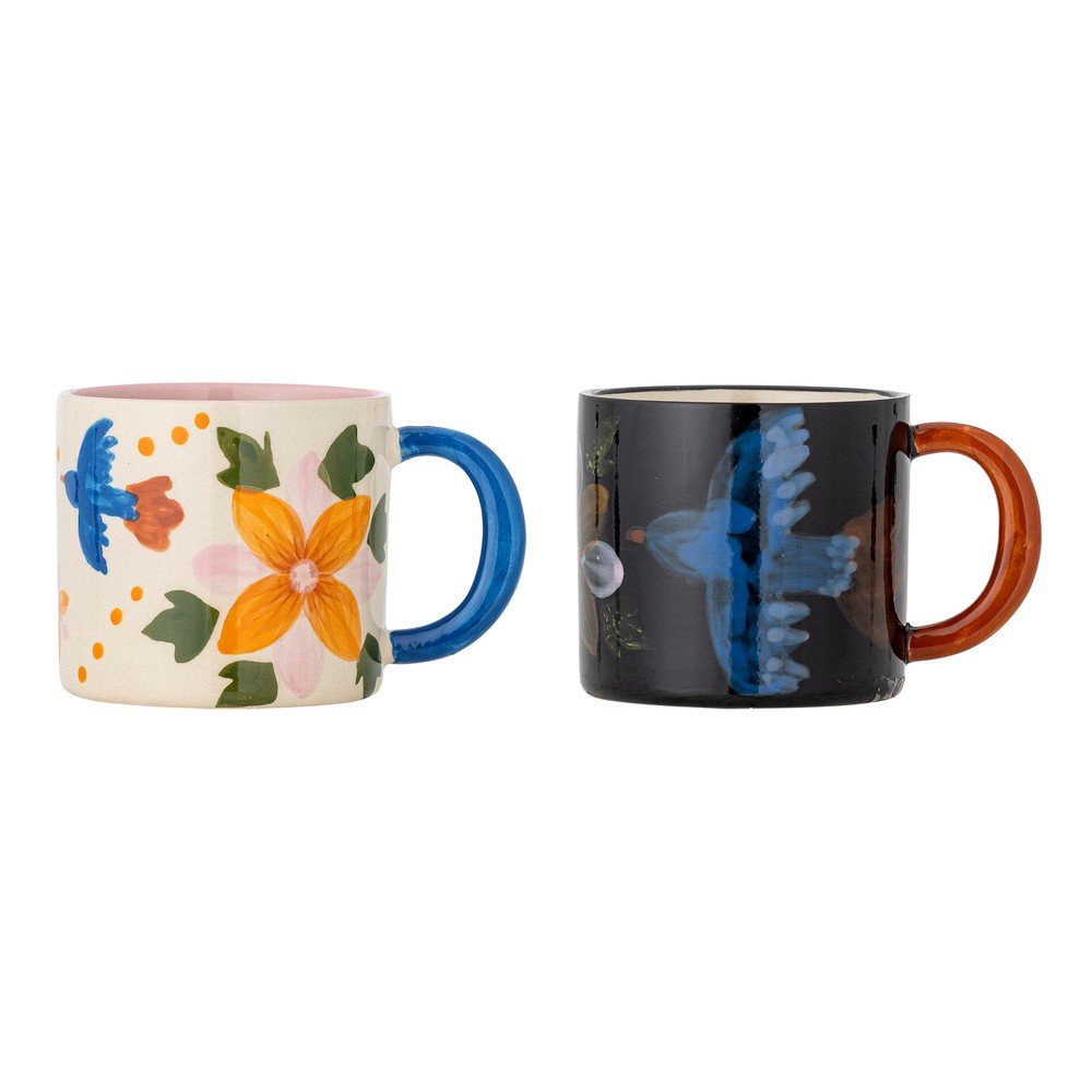 Fekete-bézs kerámia bögre szett 2 db-os 300 ml Maricala – Bloomingville