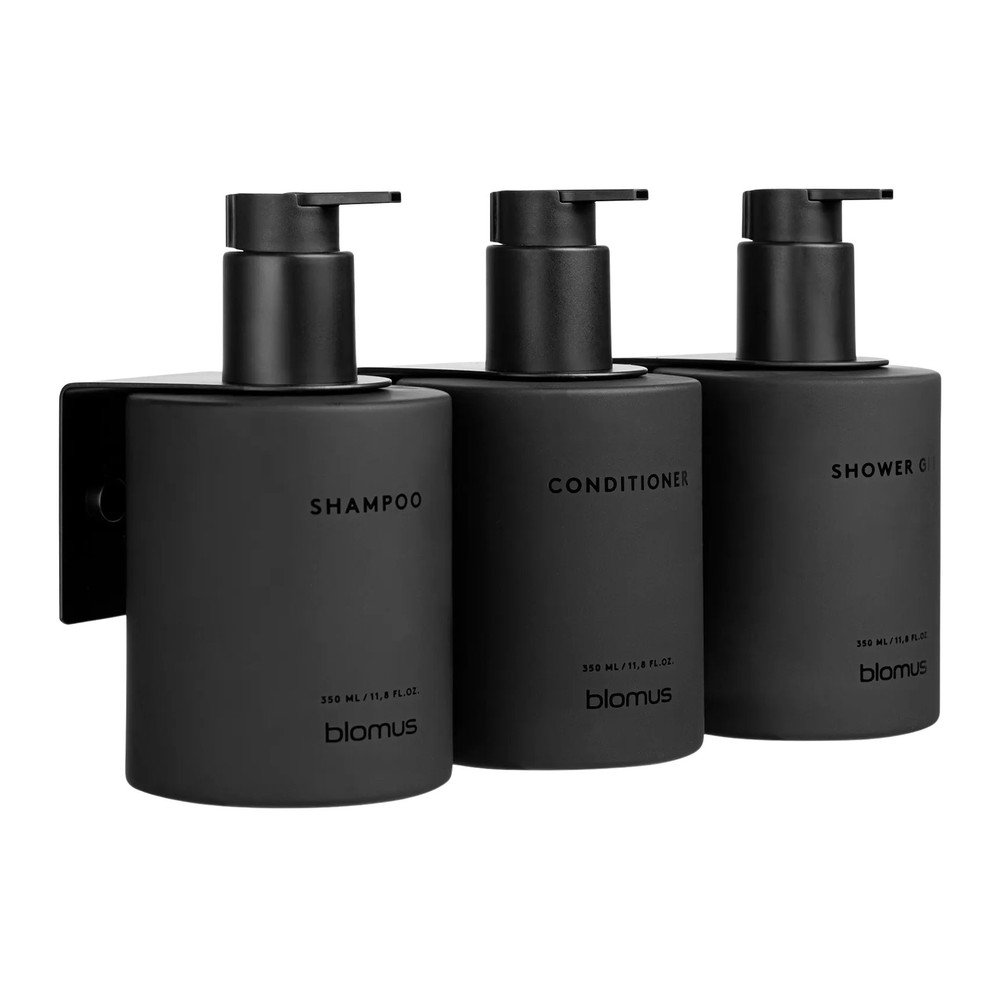 Fekete fali üveg szappanadagoló készlet 3 db-os 350 ml Kirei – Blomus