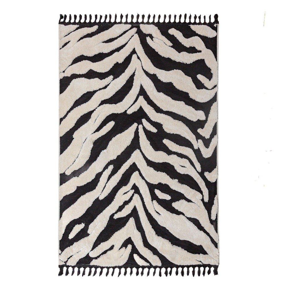 Fekete-fehér szőnyeg 133x190 cm Esra Zebra – Flair Rugs