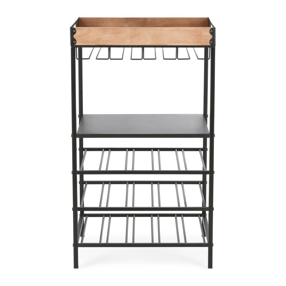 Fekete fém bortartó szekrény palackok száma 15