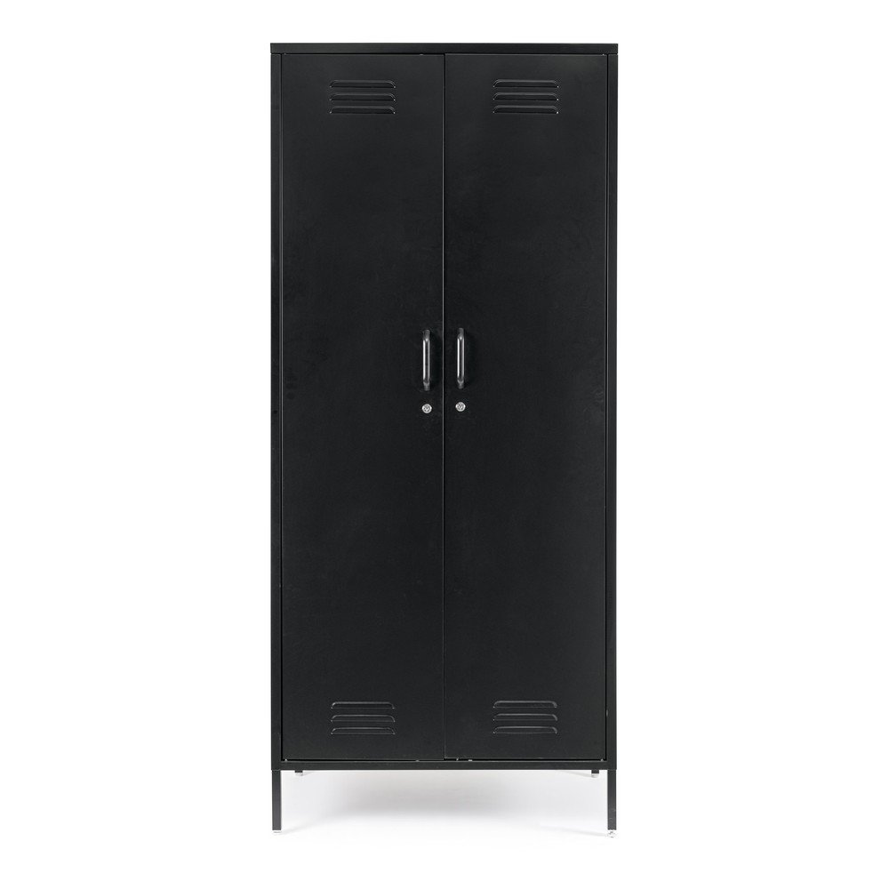 Fekete fém zárható szekrény 80x185x50 cm Cambridge – Yes Everyday