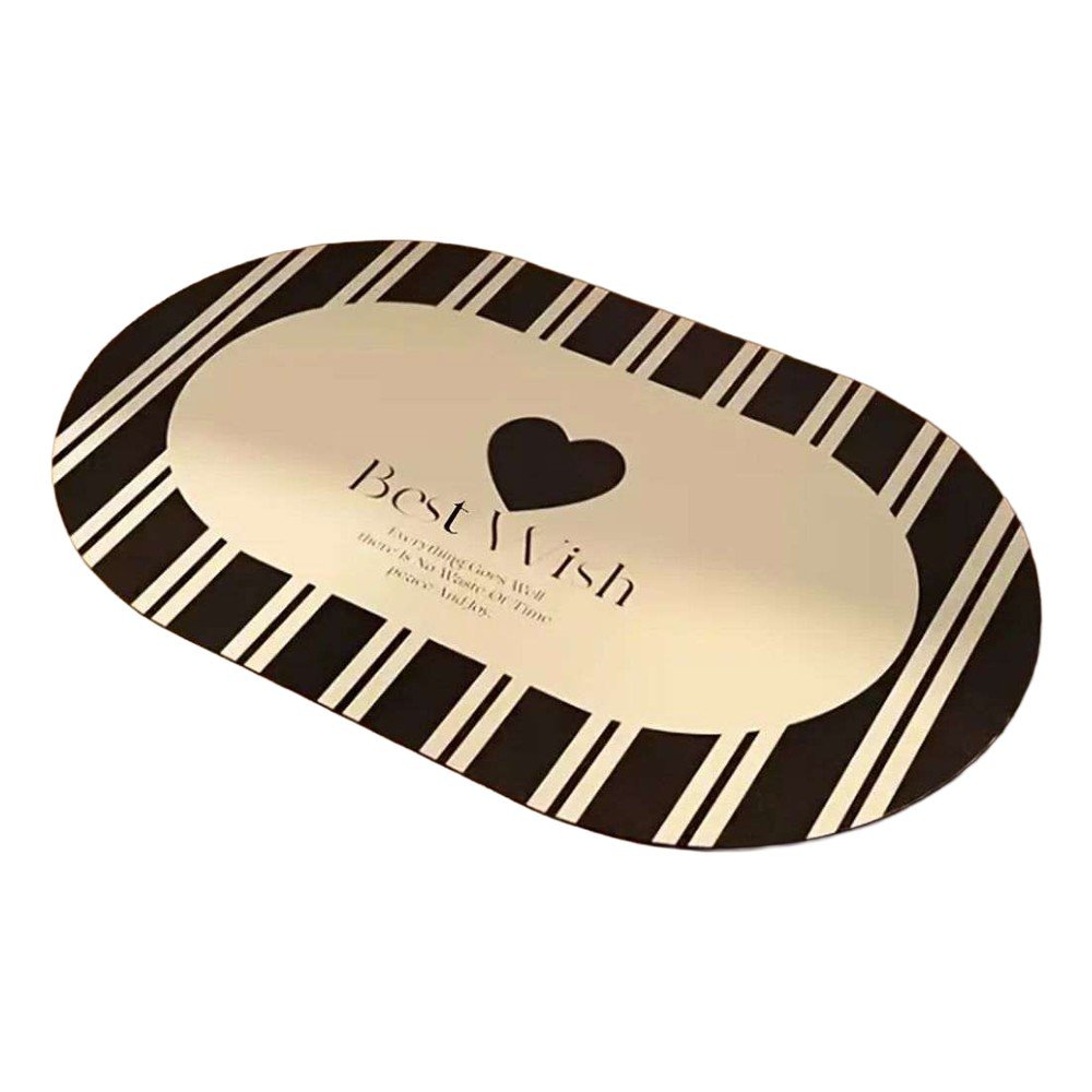 Fekete-krémszínű fürdőszobai kilépő 60x100 cm Best Wish – Foutastic