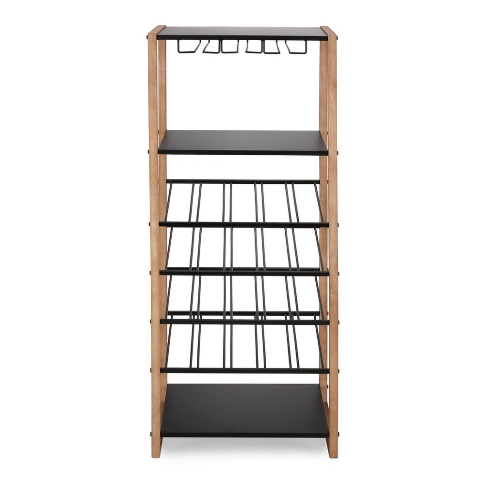 Fekete-natúr színű fém bortartó szekrény palackok száma 20