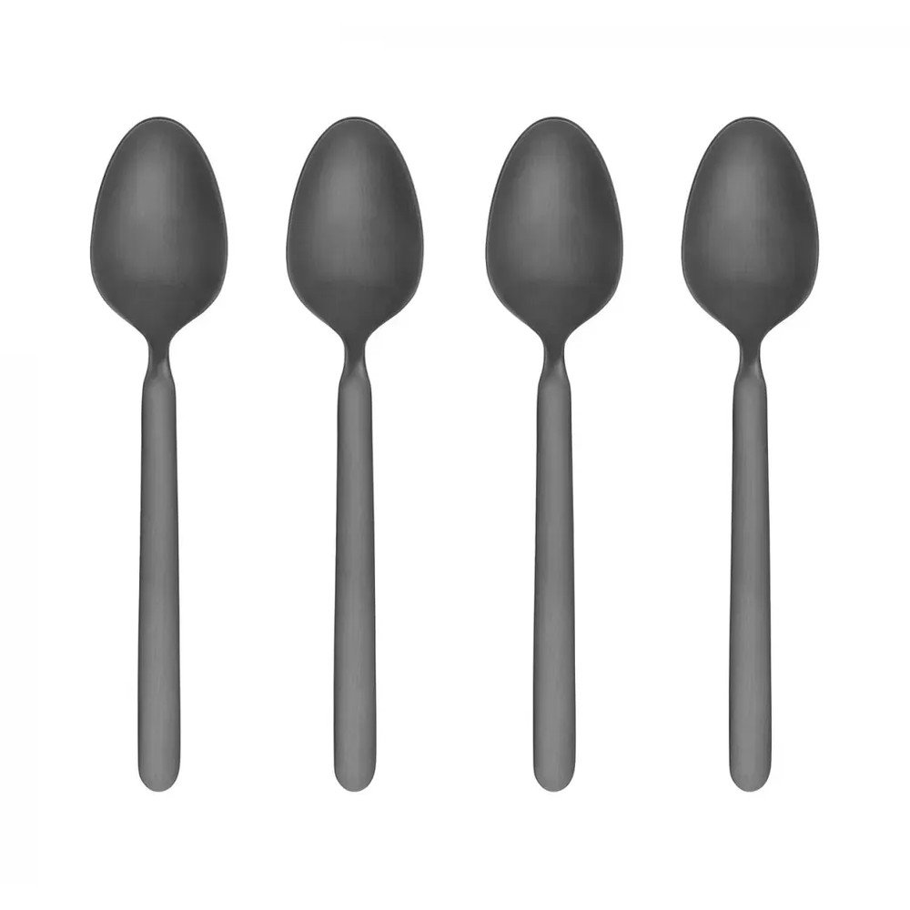 Fekete rozsdamentes acél négyszemélyes desszertes kanál szett 4 db-os Stella – Blomus
