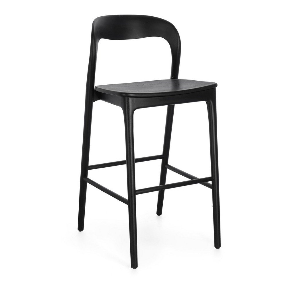 Fekete teakfa bárszék (ülésmagasság 72