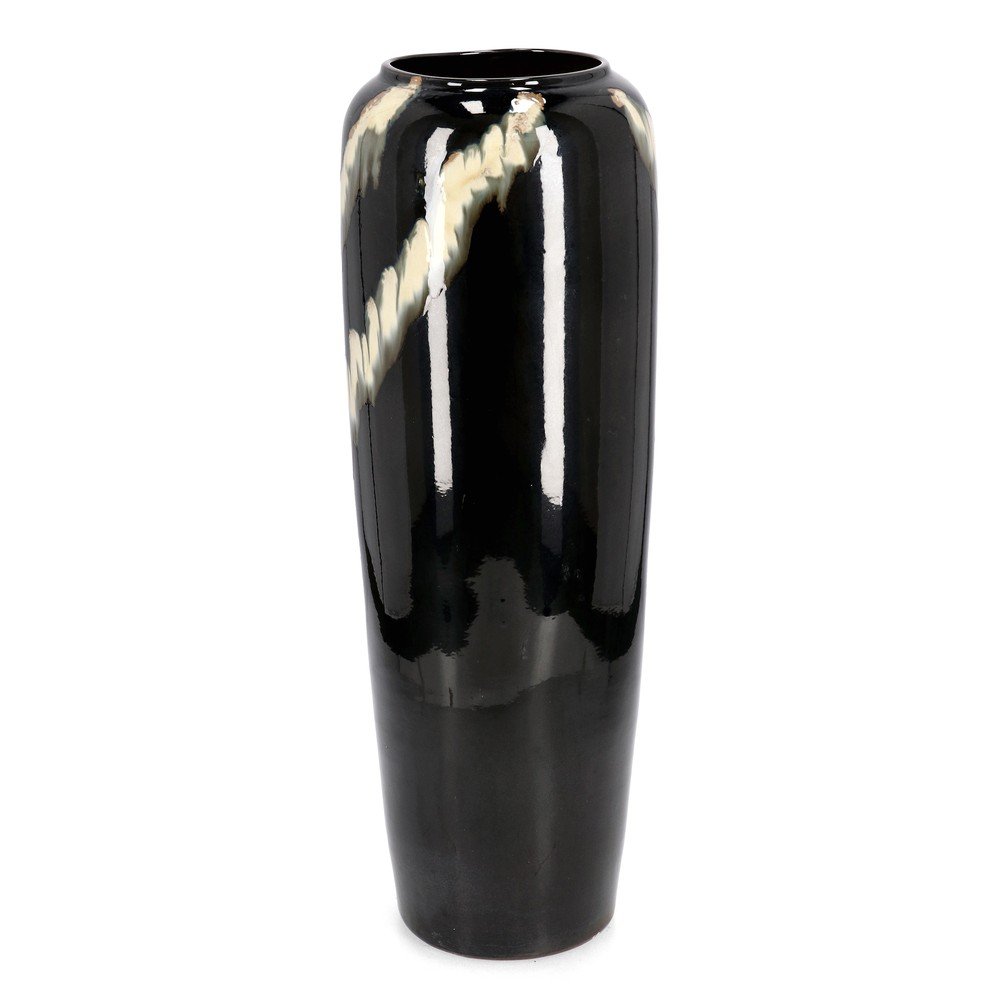 Fekete terrakotta kézzel készített-magas váza (magasság 81 cm) Coira – Bizzotto