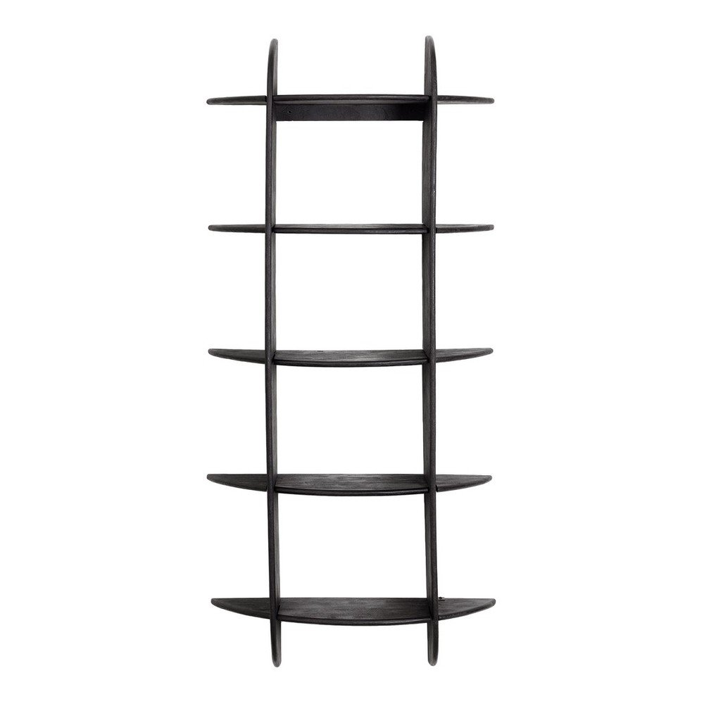 Fekete többszintes mangófa fali polc 70 cm Westwood – Bizzotto