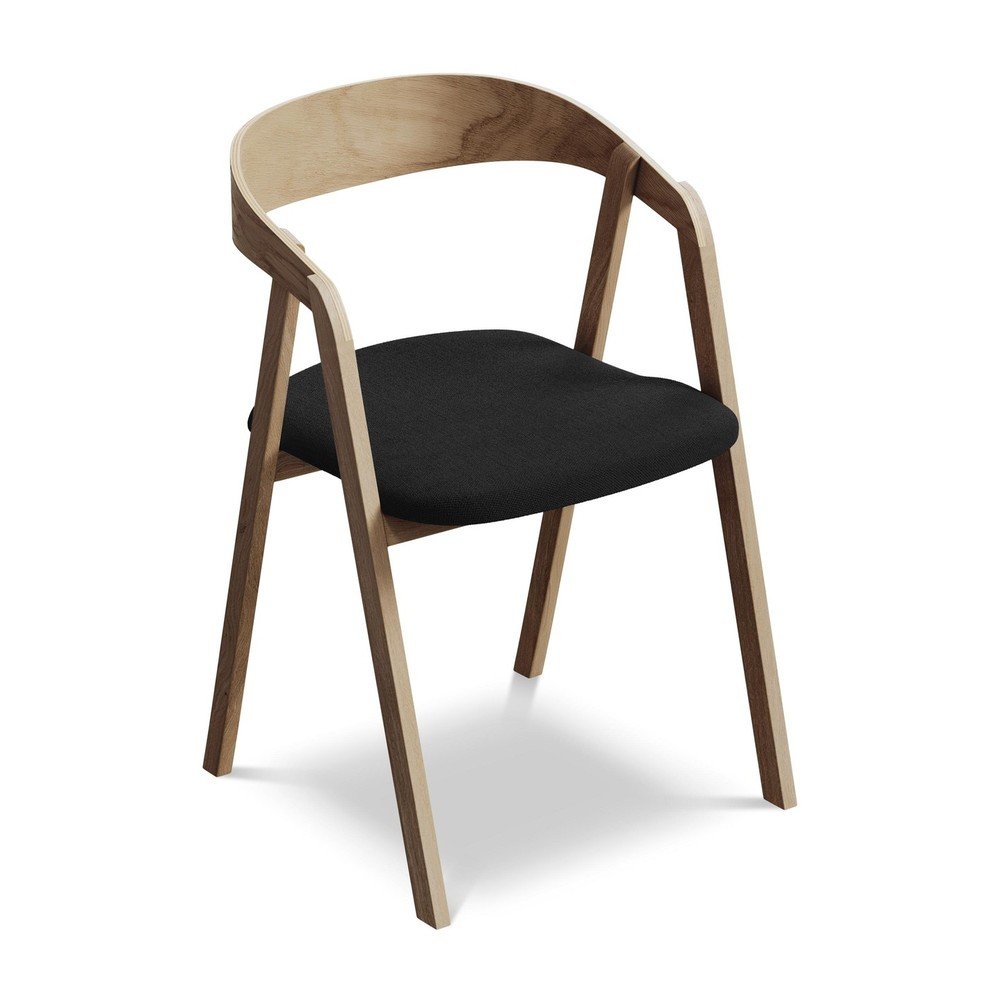 Fekete tömörfa étkezőfotel Erika – Makamii