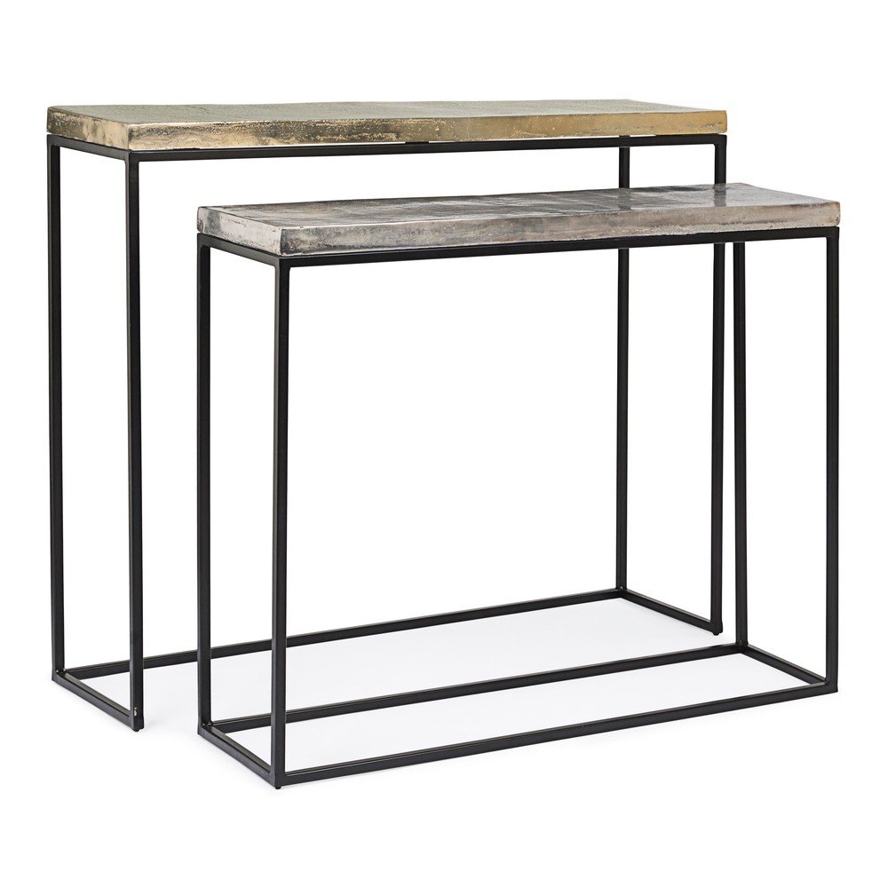 Fém konzolasztal szett 2 db-os 29x99 cm Amira – Bizzotto
