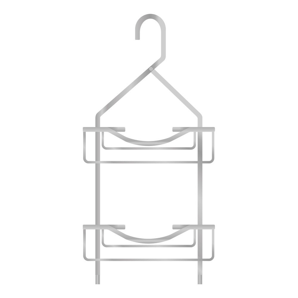 Fényes ezüstszínű függő alumínium fürdőszobai polc Filaire Aluminium – douceur d'intérieur