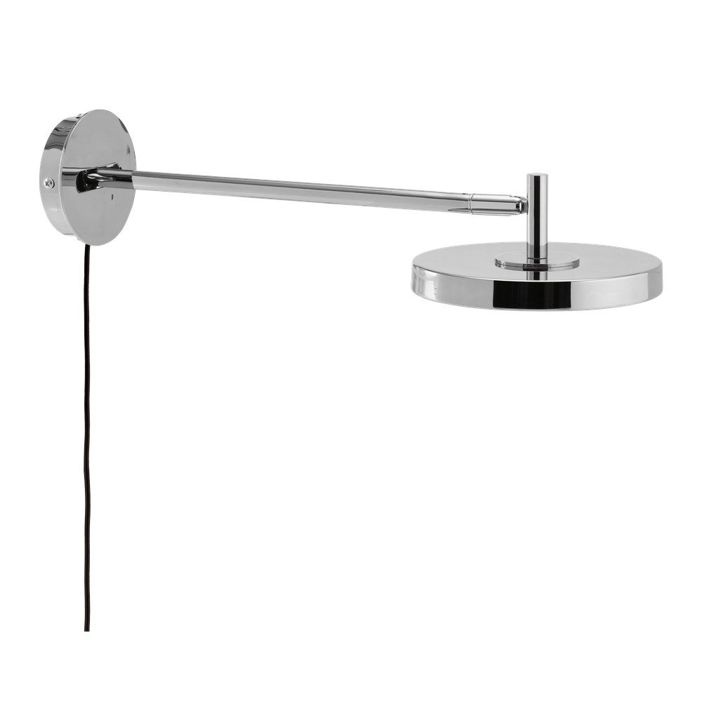 Fényes ezüstszínű konnektorhoz csatlakoztatható LED dimmelhető fali lámpa hajlítható szerkezettel ø 15 cm Asteria Wall Long – UMAGE