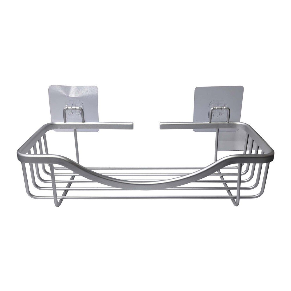 Fényes ezüstszínű öntapadós alumínium fürdőszobai polc Filaire Aluminium – douceur d'intérieur