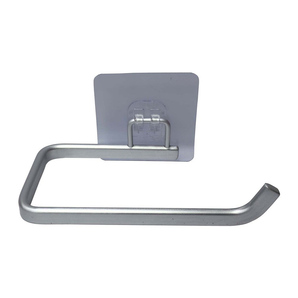 Fényes ezüstszínű öntapadós fém WC-papír tartó Filaire Aluminium – douceur d'intérieur