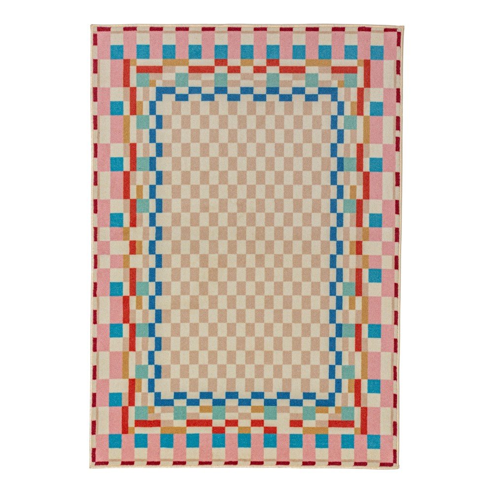 Gyapjúkeverék szőnyeg 180x230 cm Checkered Border – Flair Rugs