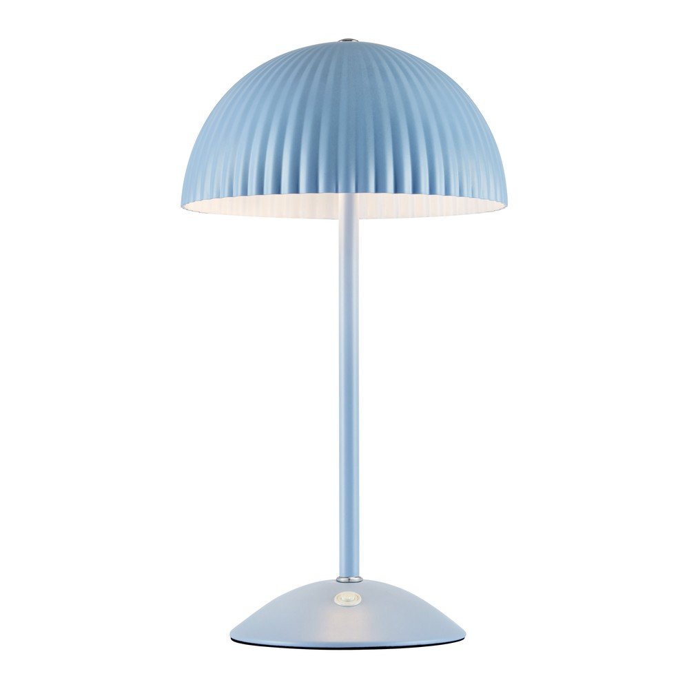 Kék fém asztali lámpa fém búrával (magasság 33