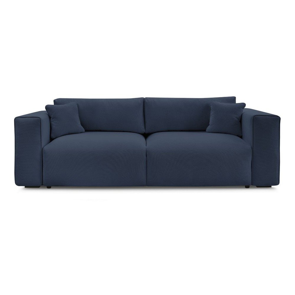 Kék kinyitható-tárolóhelyes kanapé 265 cm Ezechiel – Bobochic Paris