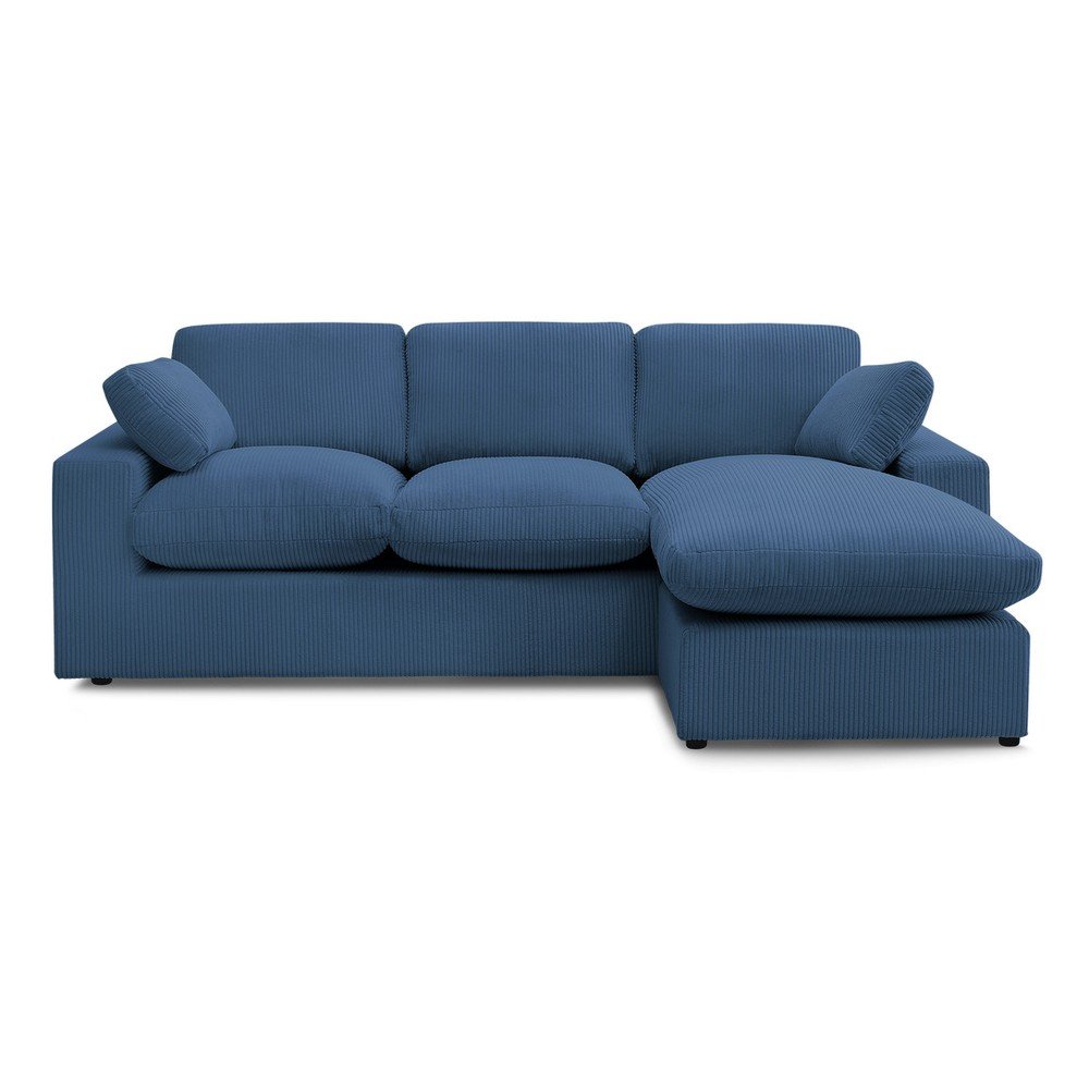 Kék kordbársony sarokkanapé Belair – Bobochic Paris