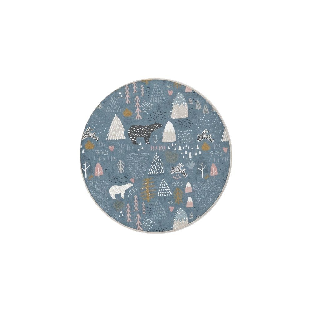 Kék mosható gyerek szőnyeg ø100 cm Forest Land – Mila Home