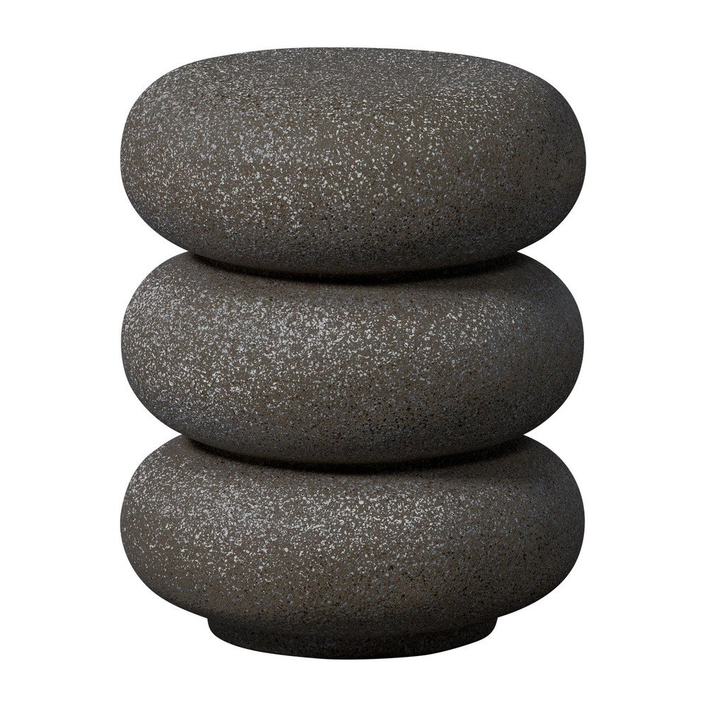 Kerek kerti kisasztal kő dekorral ø 40 cm Laurel – WOOOD