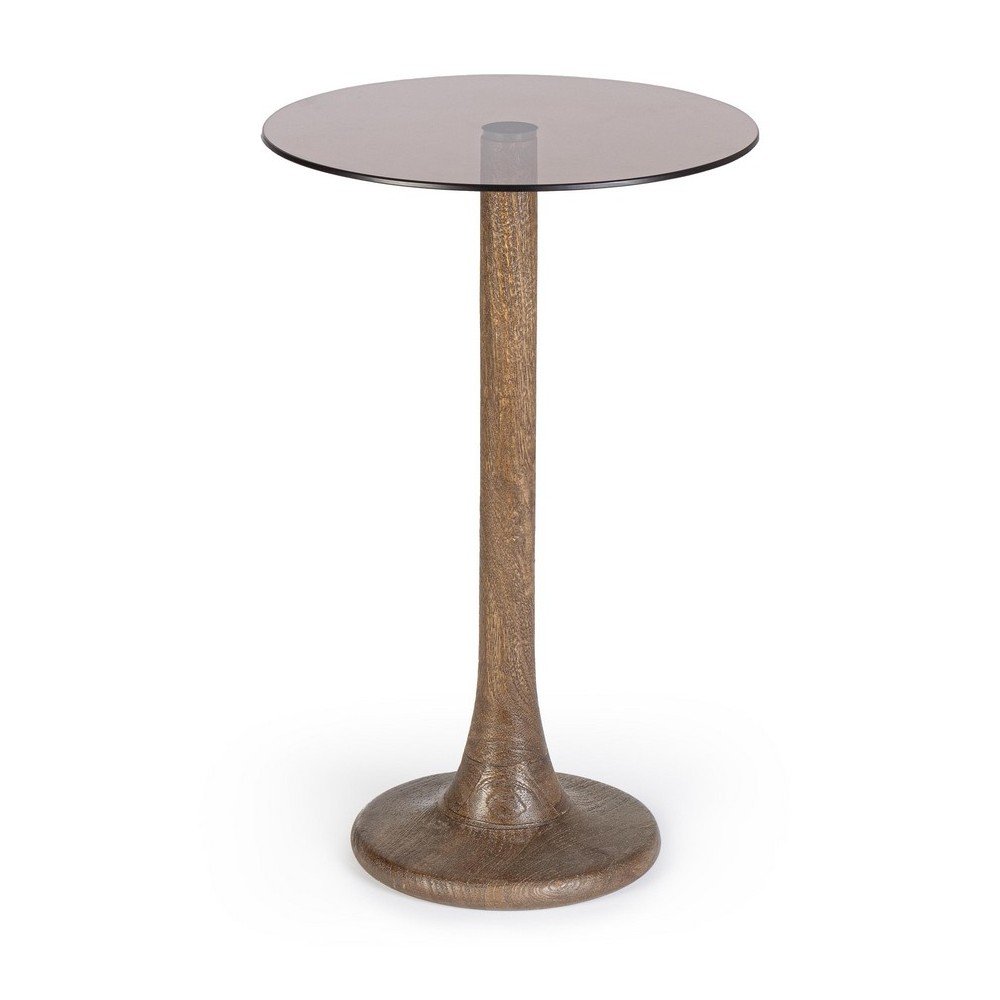 Kerek tárolóasztal üveg asztallappal ø 35 cm Aberdeen – Bizzotto