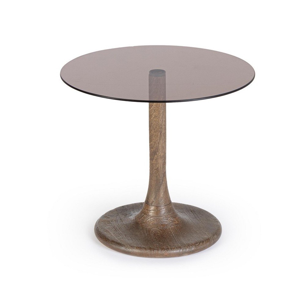 Kerek tárolóasztal üveg asztallappal ø 45 cm Aberdeen – Bizzotto