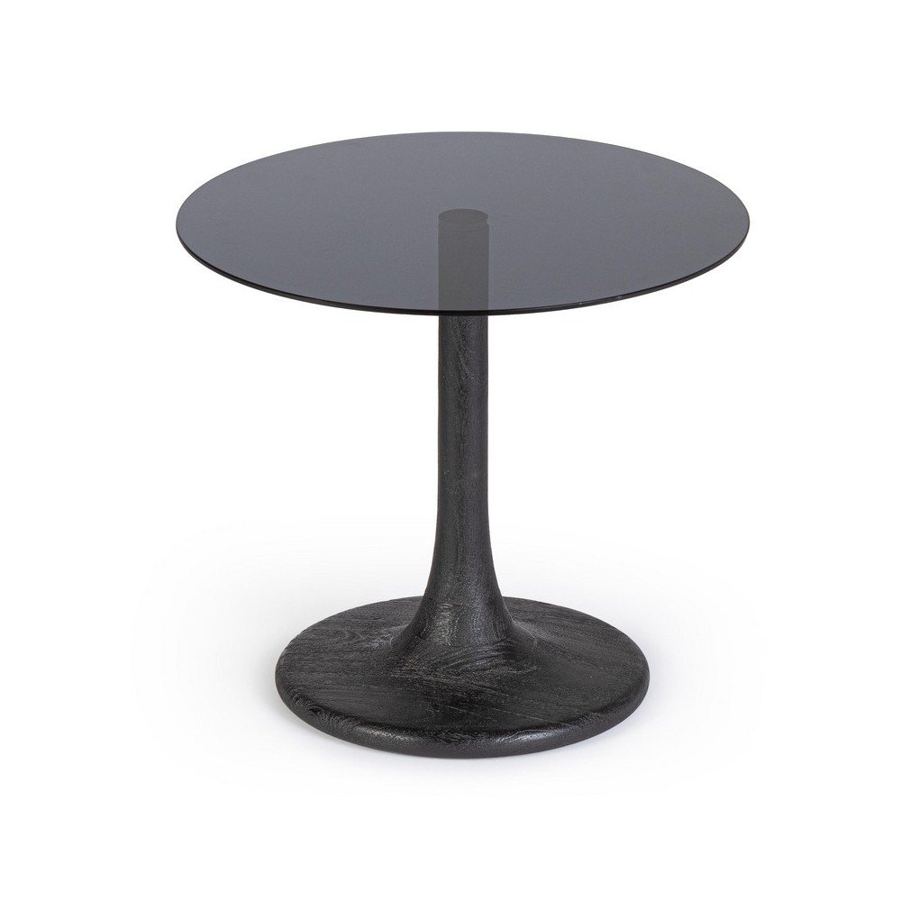 Kerek tárolóasztal üveg asztallappal ø 45 cm Aberdeen – Bizzotto