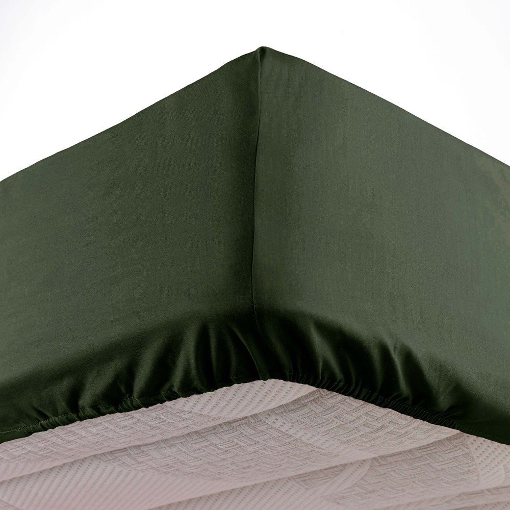 Khaki gumis mikroszálas lepedő 90x190 cm Oscar – douceur d'intérieur