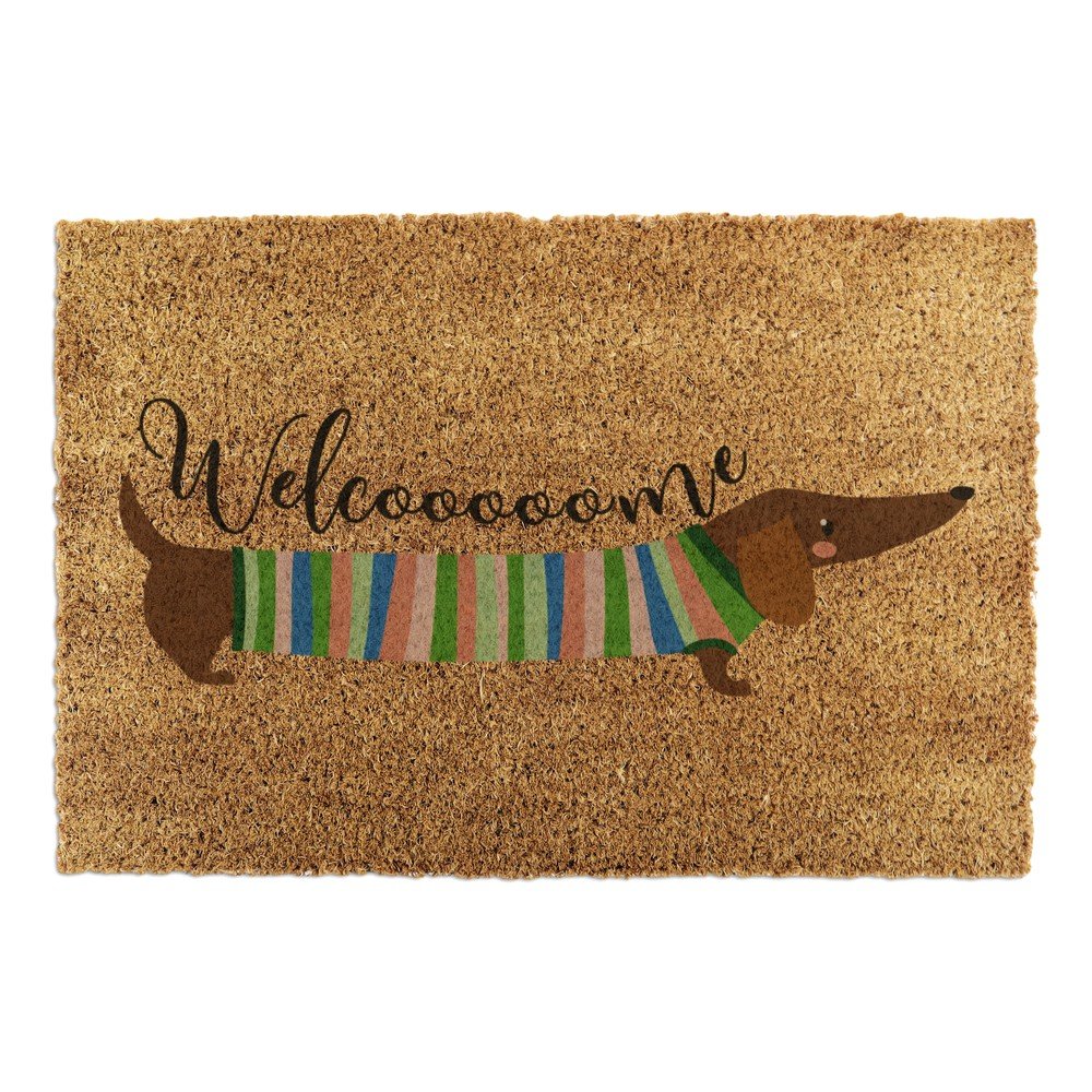 Kókuszrost lábtörlő 40x60 cm Welcome Sausage Dog – Artsy Doormats