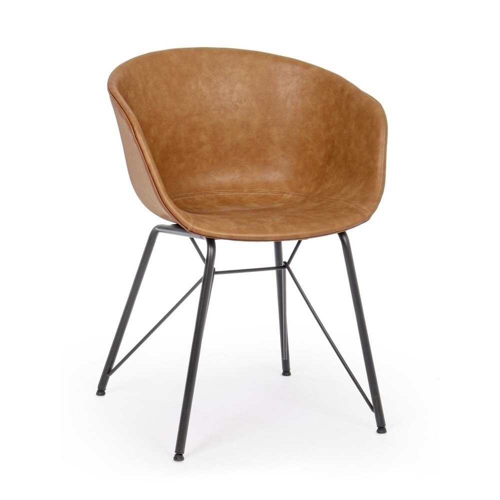 Konyakbarna kárpitozott étkezőszék Warhol – Bizzotto