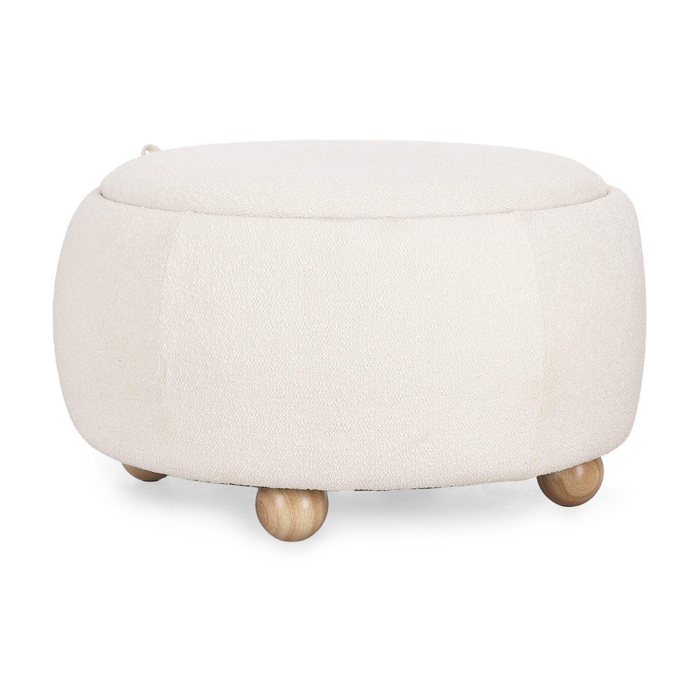 Krémszínű buklé puff Irisha – Bizzotto