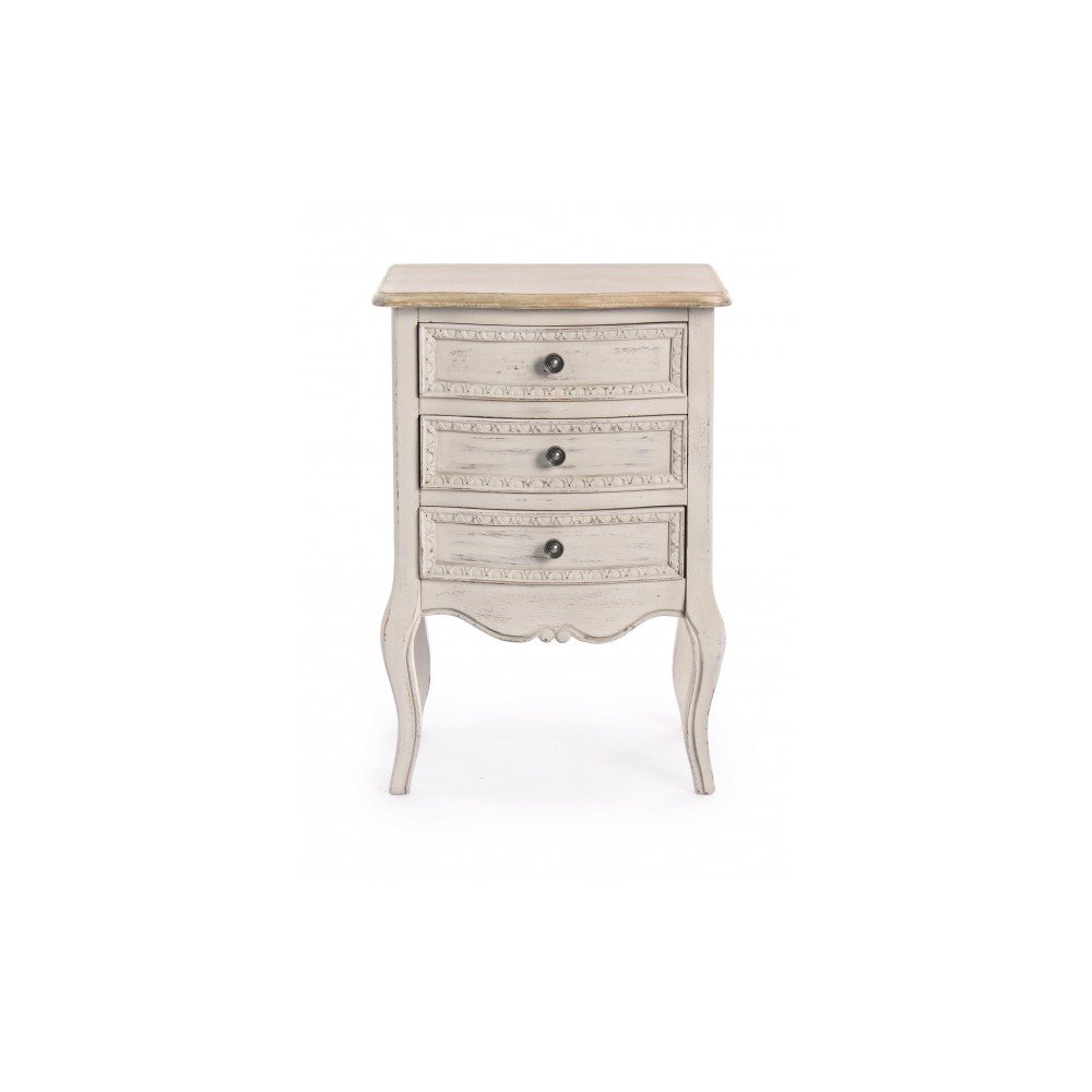 Krémszínű éjjeliszekrény Clarisse – Bizzotto