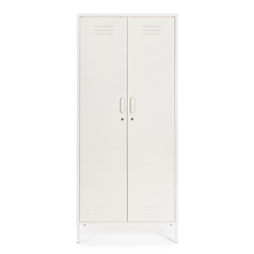 Krémszínű fém zárható szekrény 80x185x50 cm Cambridge – Yes Everyday