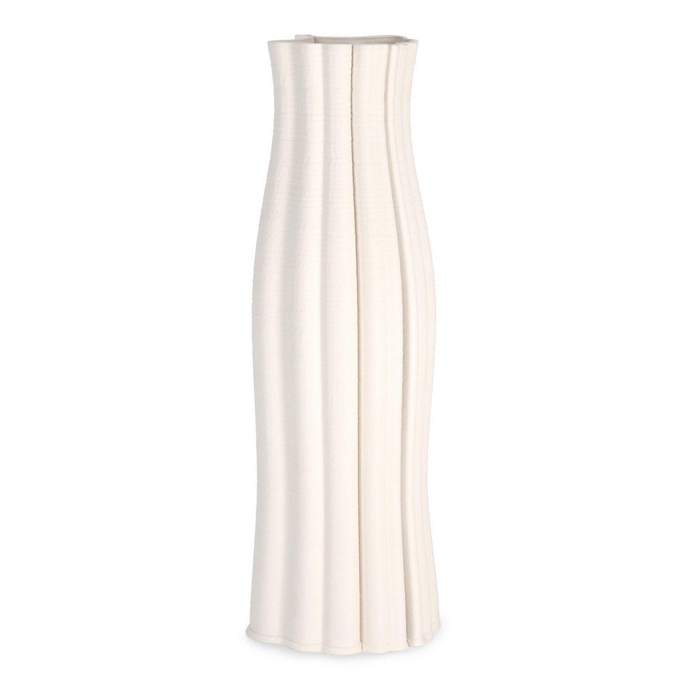 Krémszínű kerámia váza (magasság 46