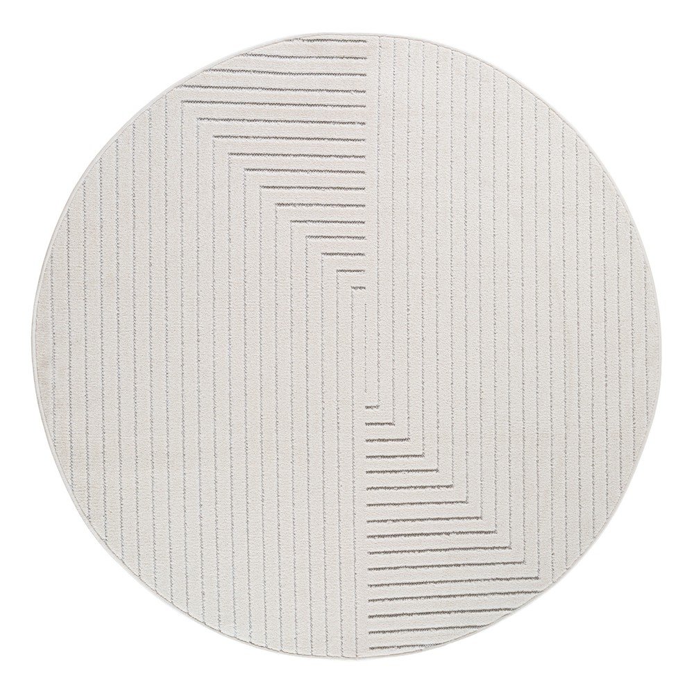 Krémszínű kerek kültéri-beltéri szőnyeg ø 160 cm Nova 1202 – Ayyildiz Carpets