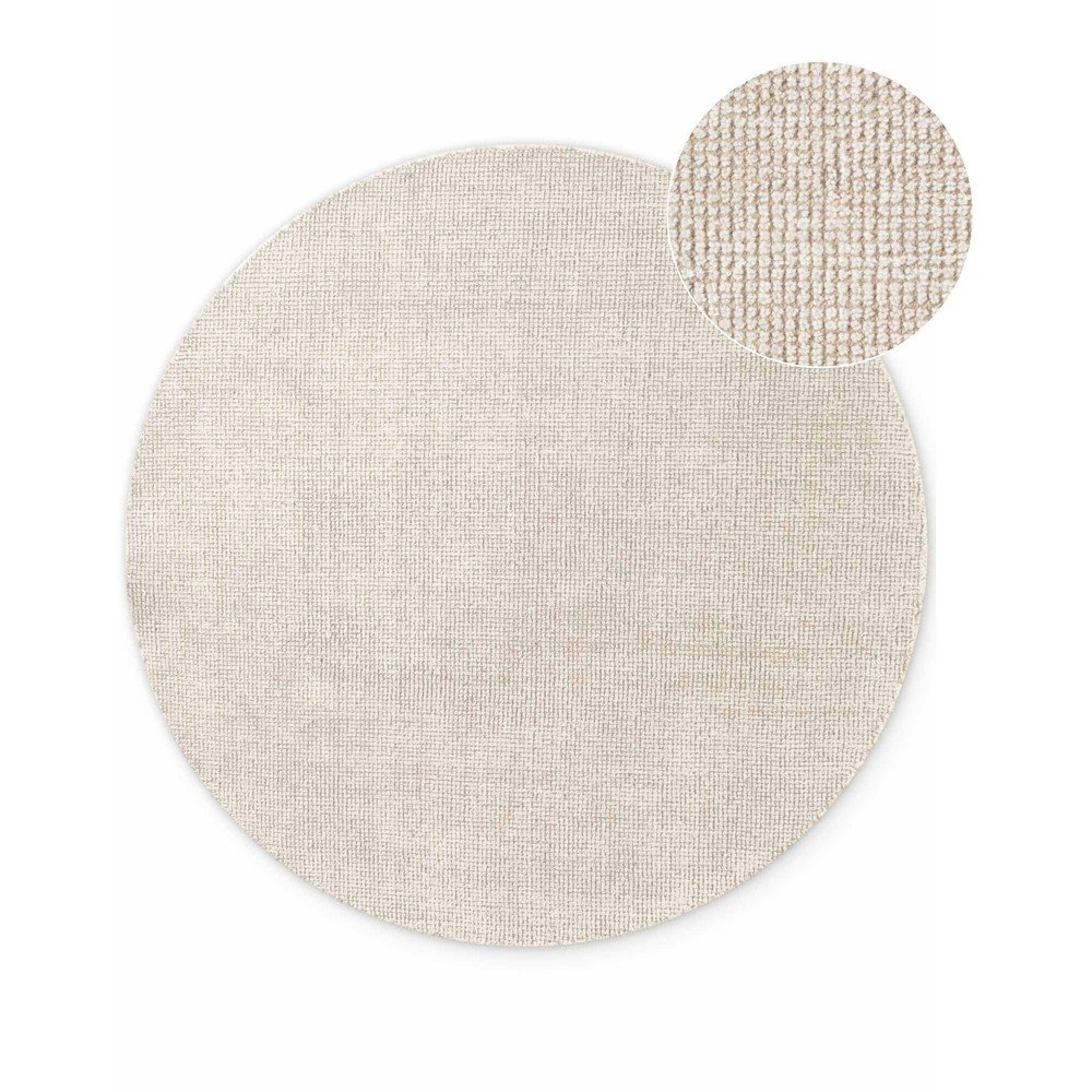 Krémszínű kézi szövésű gyapjú kerek szőnyeg ø 200 cm Greenwich – Ted Baker