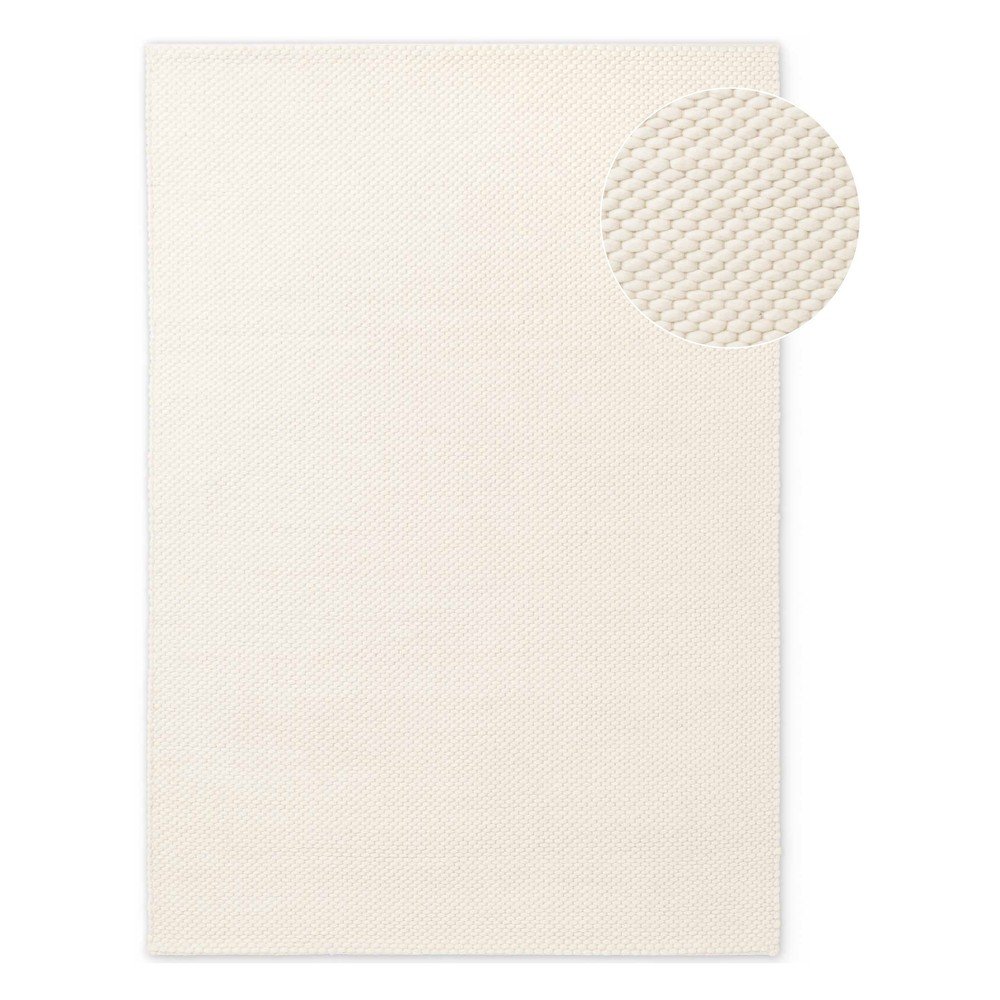 Krémszínű kézi szövésű gyapjú szőnyeg 140x200 cm Lyon Beans – Elle Decoration