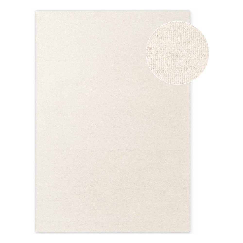 Krémszínű kézi szövésű gyapjú szőnyeg 200x290 cm Puristic Knots – Elle Decoration