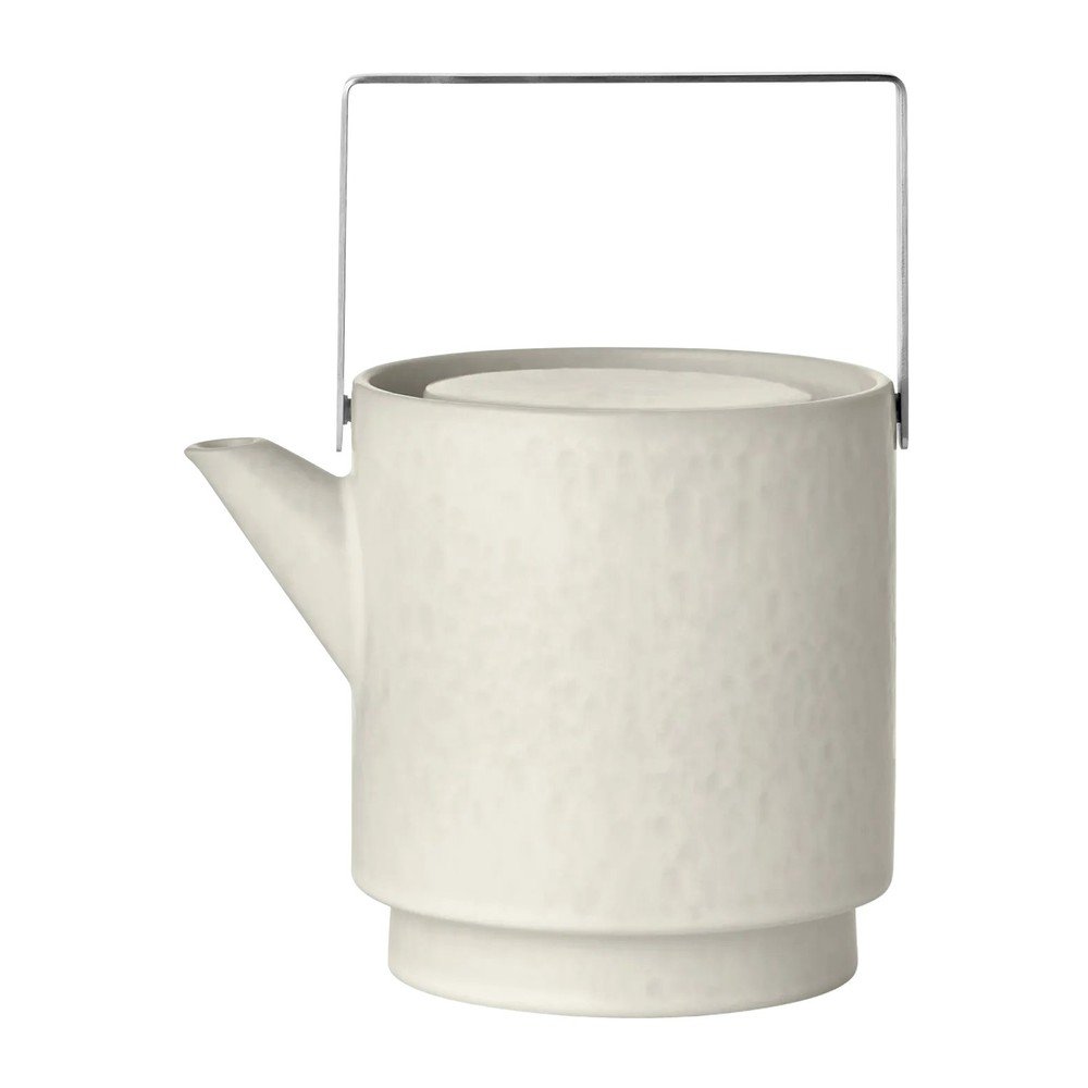 Krémszínű kőedény teáskanna szűrővel 1 l Makoto – Blomus