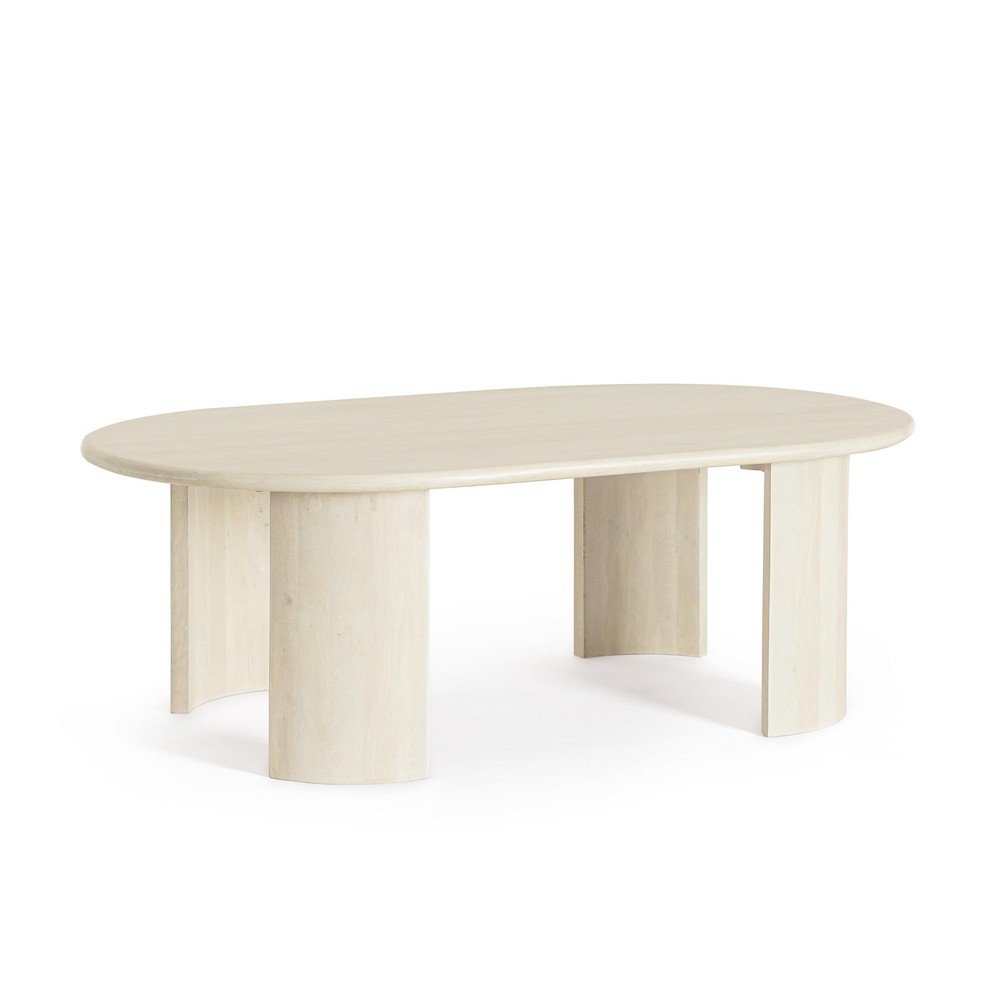 Krémszínű mangófa dohányzóasztal 80x130 cm Orlando – Bizzotto