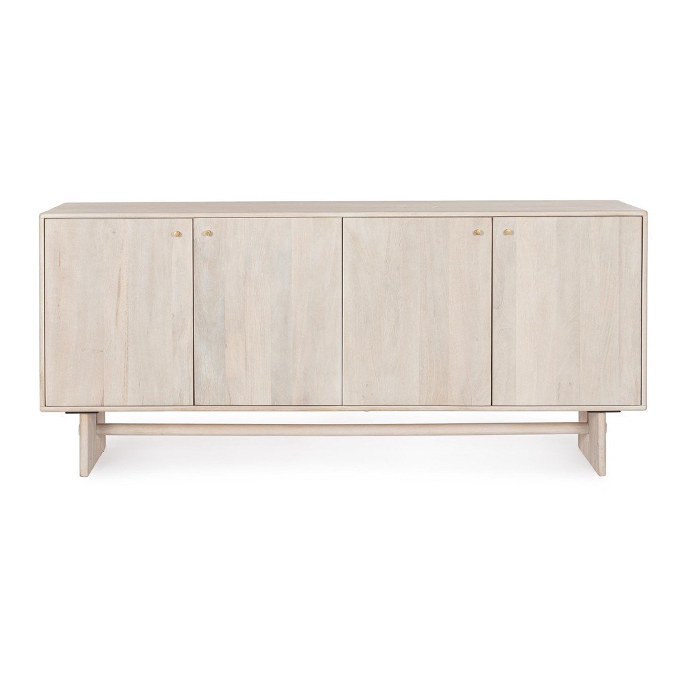 Krémszínű mangófa komód 180x80x45 cm Elishaeva – Bizzotto