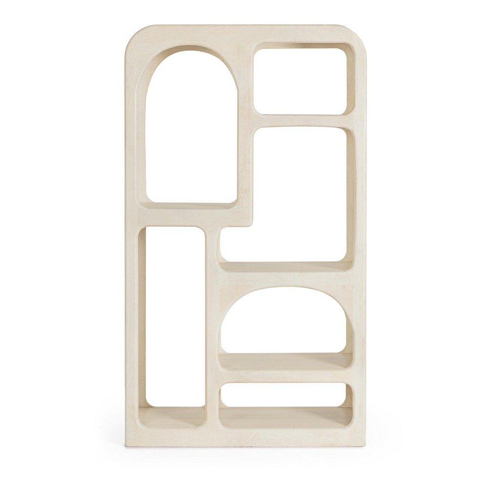 Krémszínű mangófa könyvespolc 90x160x33 cm Cairo – Bizzotto