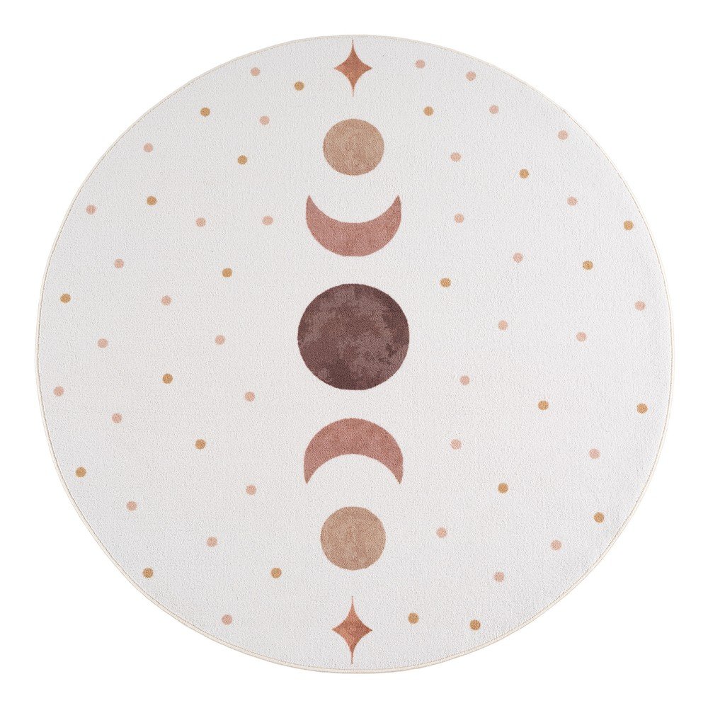 Krémszínű mosható gyerek szőnyeg ø120 cm Coco 1136 – Ayyildiz Carpets