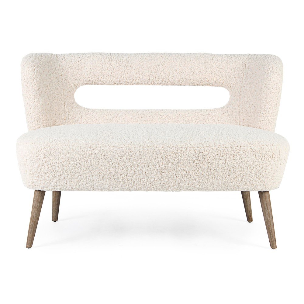 Krémszínű műszőrme kanapé 115 cm Cortina – Bizzotto