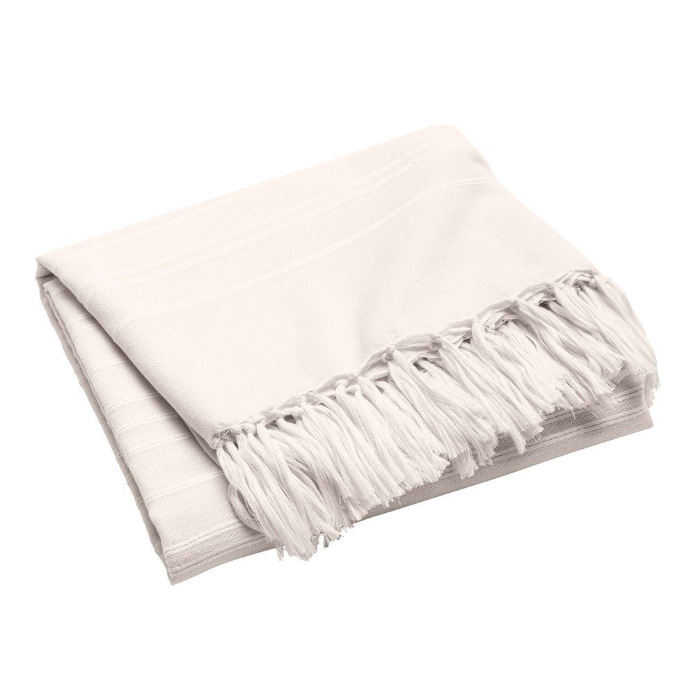 Krémszínű pamut ágytakaró 125x150 cm Lilia – douceur d'intérieur